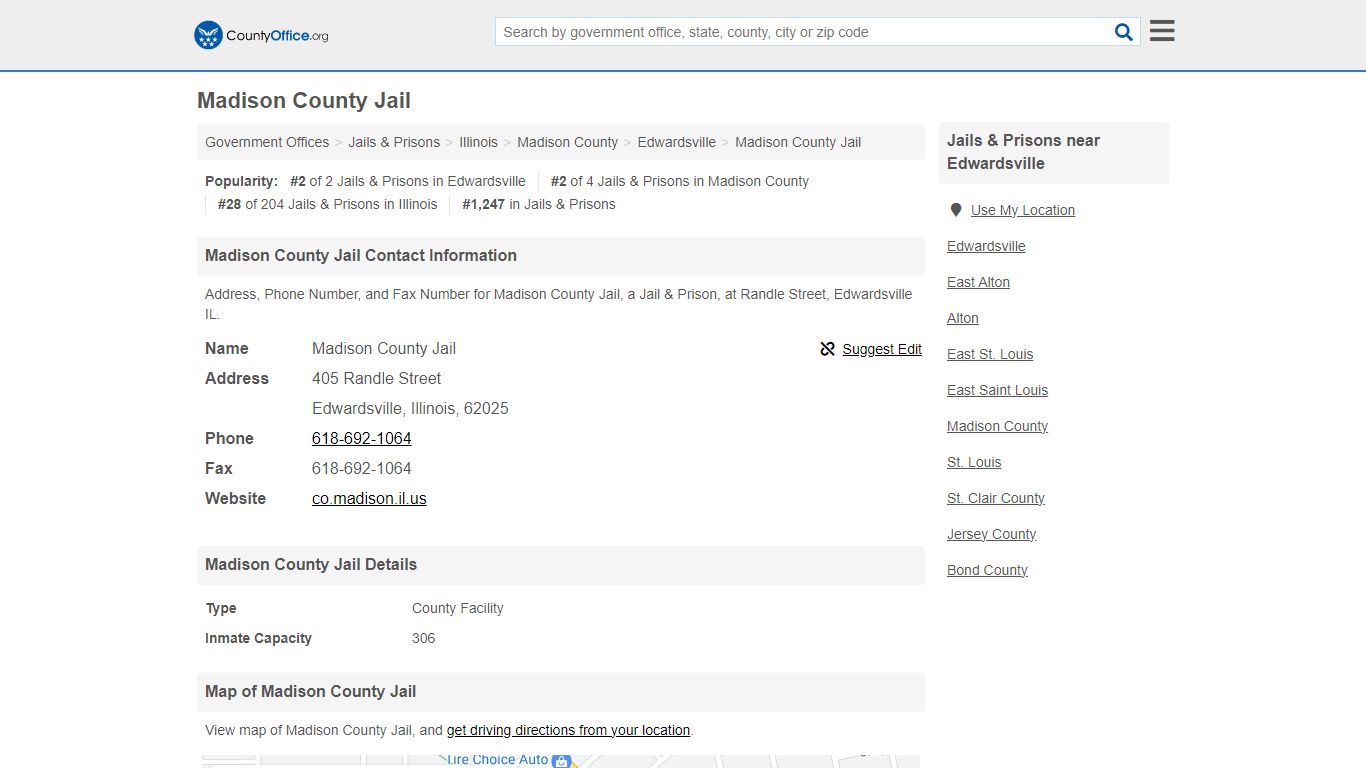Madison County Jail - Edwardsville, IL (Address, Phone, and Fax)